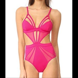 KOPPER AND ZINC Hot Pink Cutout Swimsuit
